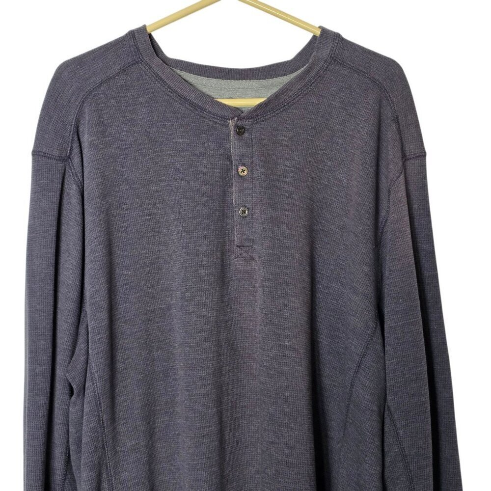 Eddie Bauer Mens Henley Thermal Shirt Size 3XB Dark Gray Big & Tall - Picture 3 of 8